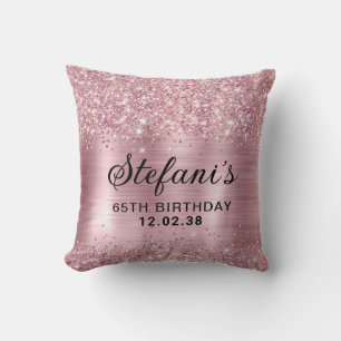 Coussin Glittery Blush Rose Gold Foil 65e anniversaire