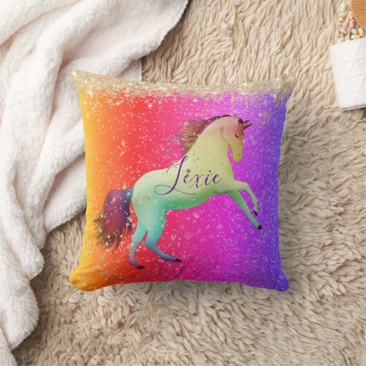 Coussin Glittery Rainbow Unicorn (Couverture)