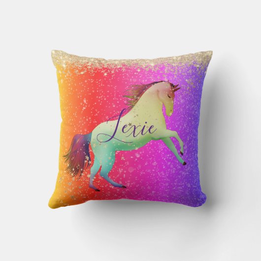 Coussin Glittery Rainbow Unicorn (Verso)