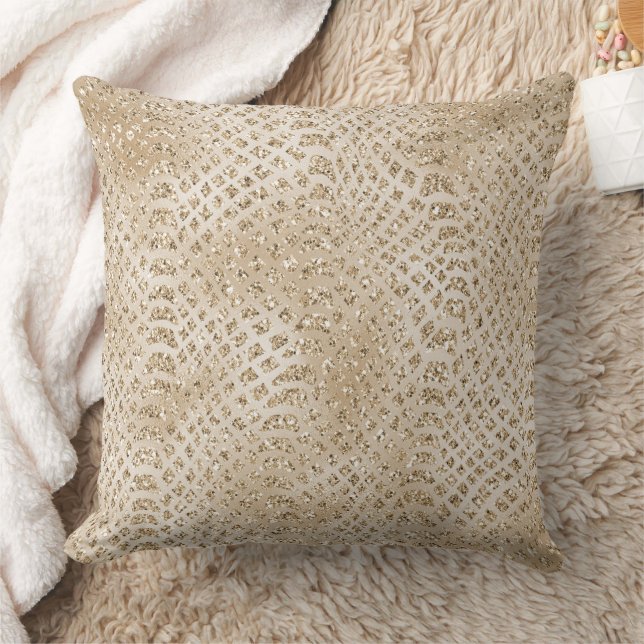 Coussin Glitzy Gold Glam Snake Skin (Couverture)