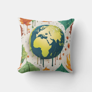 Coussin Globe de la Terre élégante en gouttes