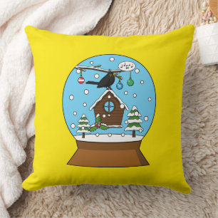 Coussin Globe des neiges avec chant Blackbird