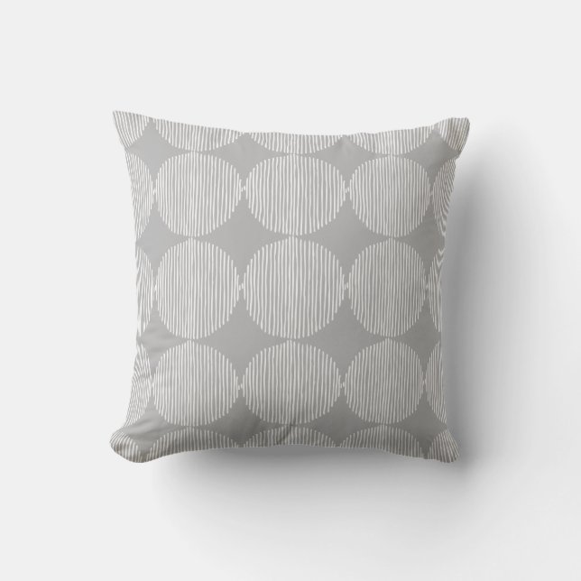 Coussin Globes géométriques primitifs gris (Recto)