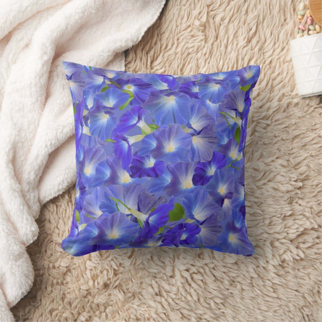 Coussin Gloire du Matin Bleu Céleste Fleur 3D (Couverture)