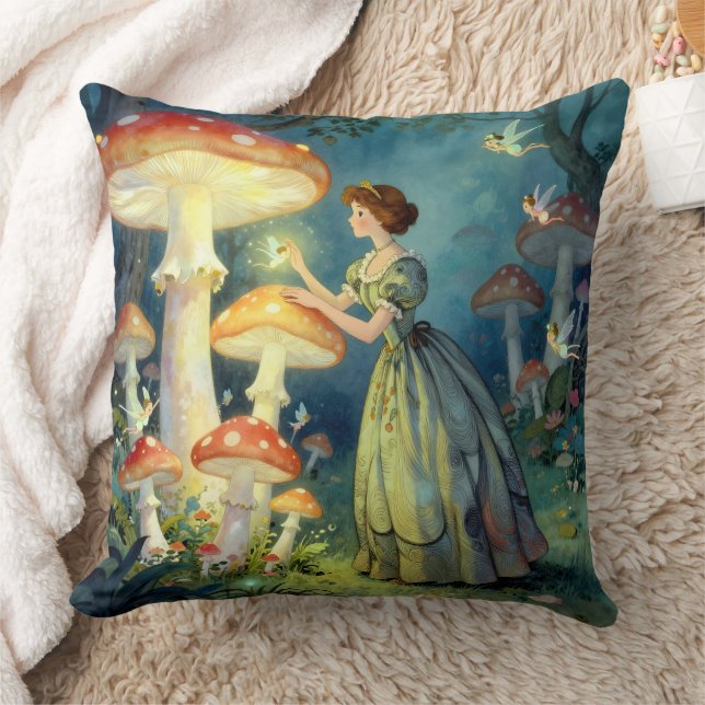 Coussin Glowing giant mushroom garden (Couverture)