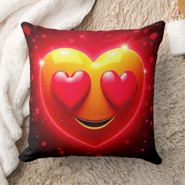 Coussin Glowing Heart Eyes Emotion (Couverture)