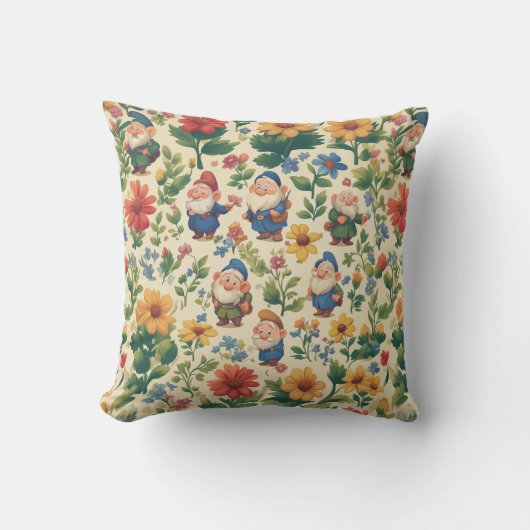 Coussin Gnome a flower motif design (Recto)