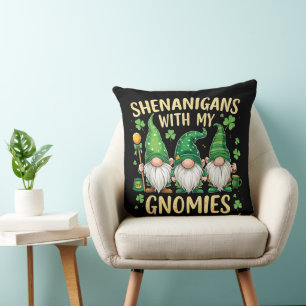 Coussin Gnome de la Fête de la Saint-Patrick Chanceux Trèf