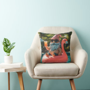 Coussin Gnome d'été en lunettes de soleil sur flotteur de 