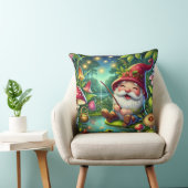 Coussin Gnome Fantaisiste Pêchant dans une Forêt Magique (Chaise)