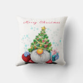 Coussin Gnome mignonne avec arbre de Noël Casquette et cad (Verso)