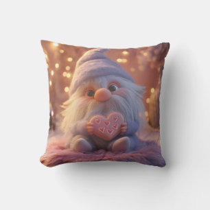 Coussin Gnome mignonne avec coeur : Saint Valentin Design