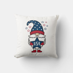 Coussin Gnome Patriotique USA Étoile Vectorielle Conceptio