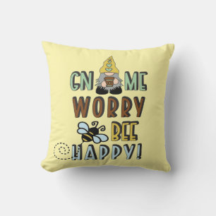 Coussin Gnome Worry Bee Happy !