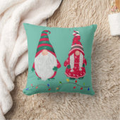 Coussin Gnomes de Noël, M. & Mme Claus Watercolor Wreath (Couverture)