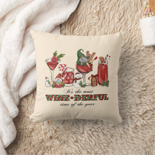 Coussin Gnomes de Noël scandinaves mignons avec verre de v