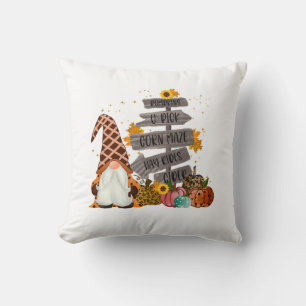 Coussin Gnomes d'Halloween, Automne, Citrouilles, Promenad