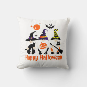 Coussin Gnomes d'Halloween Mignon Citrouille d'Automne