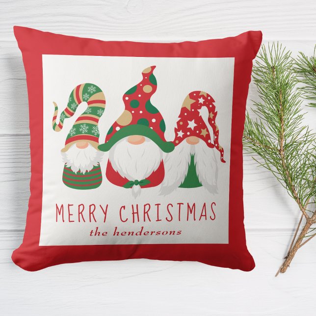 Coussin Gnomes mignons Joyeux Noël (Créateur téléchargé)