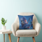 Coussin Gnomes Whimsical chevauchant des requins (Chaise)