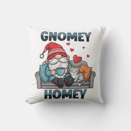 Coussin Gnomey gnome à la maison (Recto)