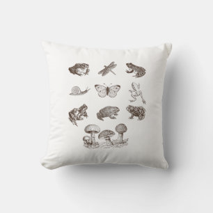 Coussin Gobelin Grenouille Académique Champignon Cottageco
