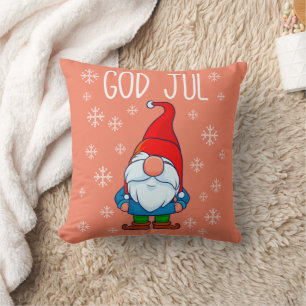 Coussin God Jul, Swedish Tomte Gnome, Merry Scandinave