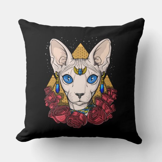Coussin Goddess égyptienne Sphynx Chat Mythologie antique (Recto)