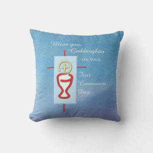 Coussin Godgirl, Première Communion Sainte, Turquoise