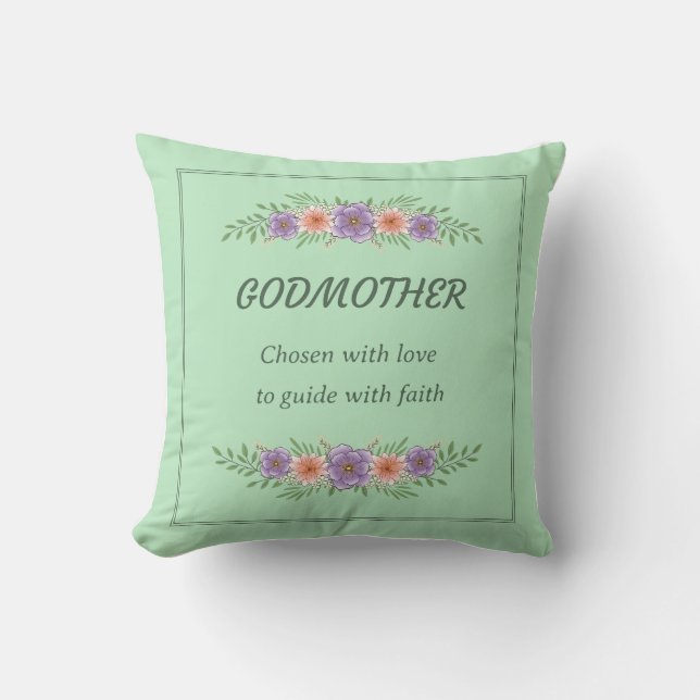 Coussin GODMOTHER Choisi avec amour guide avec foi (Recto)