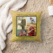 Coussin Gold 50th Mariage Anniversary 8 Photo Collage (Couverture)