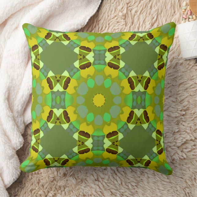 Coussin Gold and Green Throw Pillow (Couverture)
