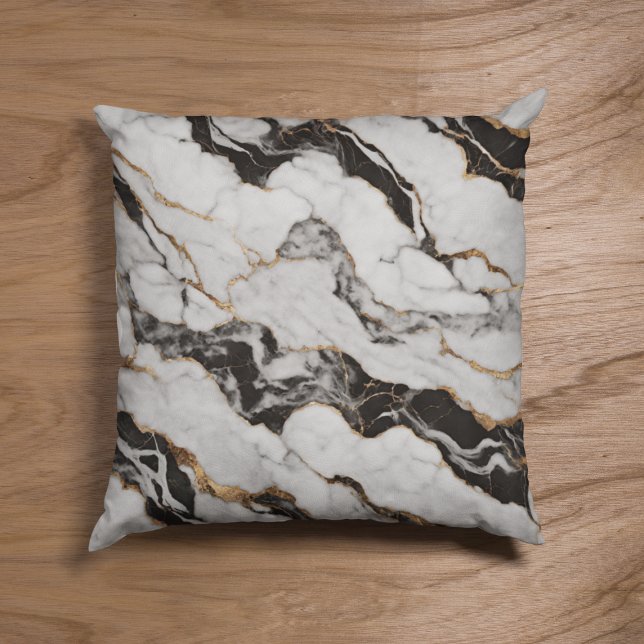 Coussin Gold Black et Marbre blanc tendance (Créateur téléchargé)