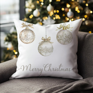 Coussin Gold Christmas Baubles Festive