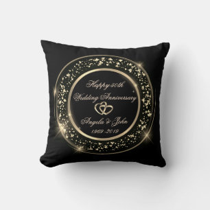 Coussin Gold Conffeti, 50e anniversaire du Mariage du coeu