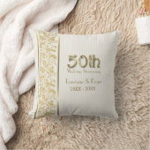 Coussin Gold Floral Elegance 50e anniversaire Mariage (Couverture)