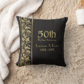 Coussin Gold Floral Elegance 50e anniversaire Mariage (Couverture)