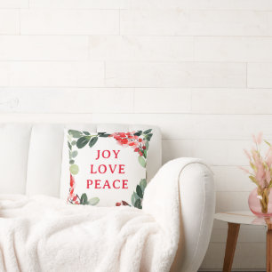 Coussin Gold Foil Jove Love Peace Festival Wreath Holiday
