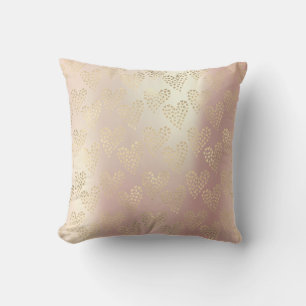 Coussin Gold Foxier Rose Gold Rose Coeurs métalliques