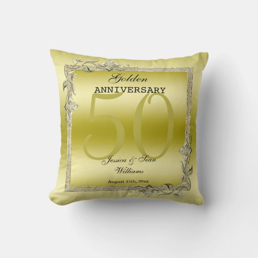Coussin Gold Gem & Parties scintillant 50e Anniversaire du (Recto)