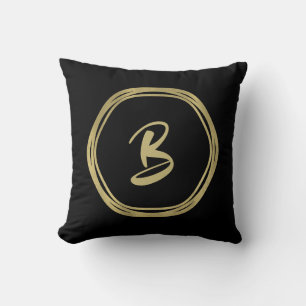 Coussin Gold Glam & Black Rings (Toute Couleur) Moderne Gl