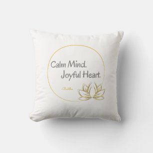 Coussin Gold Lotus Inspirational Bouddha Citation White Th