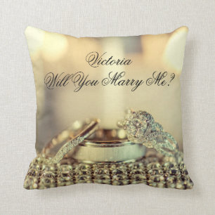 Coussin Gold Me marierez-vous Nom de proposition Script