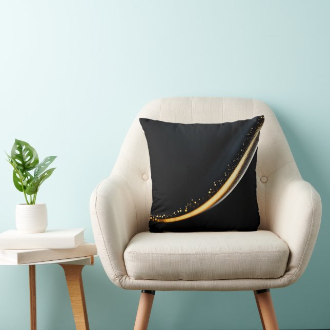 Coussin Gold Metal Elegant Modern Black (Chaise)