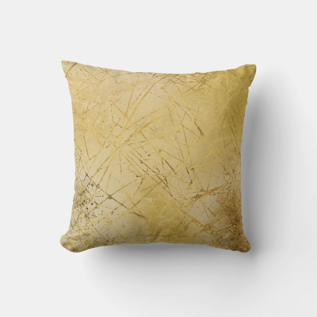 Coussin Gold Mustard Yellow Pattern, Modern, Luxury (Recto)
