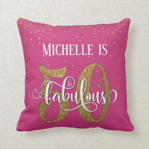 Coussin Gold Parties scintillant 50 & Fabuleux anniversair