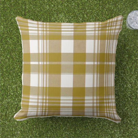 Coussin Gold Plaid (Herbe)