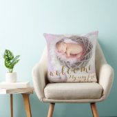 Coussin Gold Purple Faire-part Welcome Pink Photo Pâques (Chaise)
