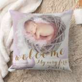 Coussin Gold Purple Faire-part Welcome Pink Photo Pâques (Couverture)
