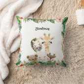 Coussin Gold Safari Friends | Aquarelle Florale (Couverture)